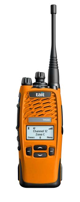 Tait Handfunkgerät TP9355 (Serie TP9300) in orange mit Tasten und Display